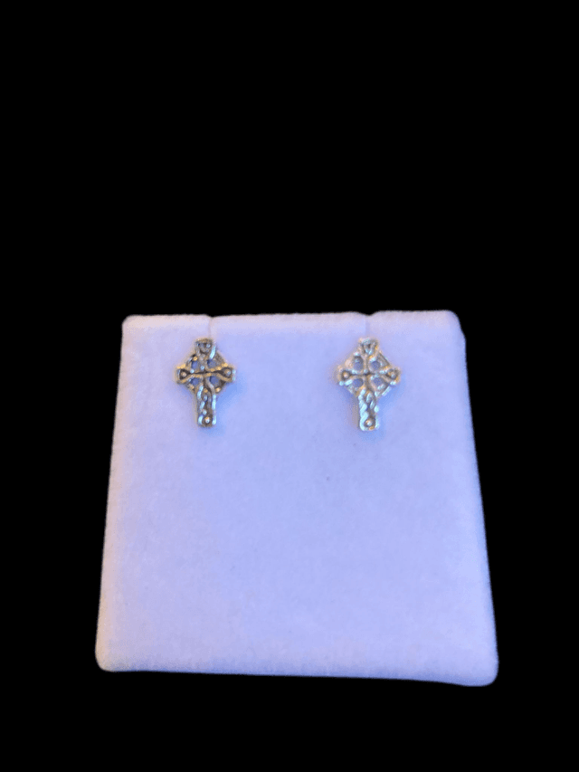 Sterling Silver Celtic Cross Stud Earrings